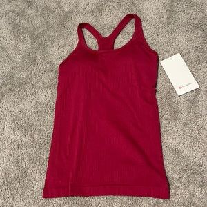 Lululemon Ebb to Street tank top in pomegranate size 6